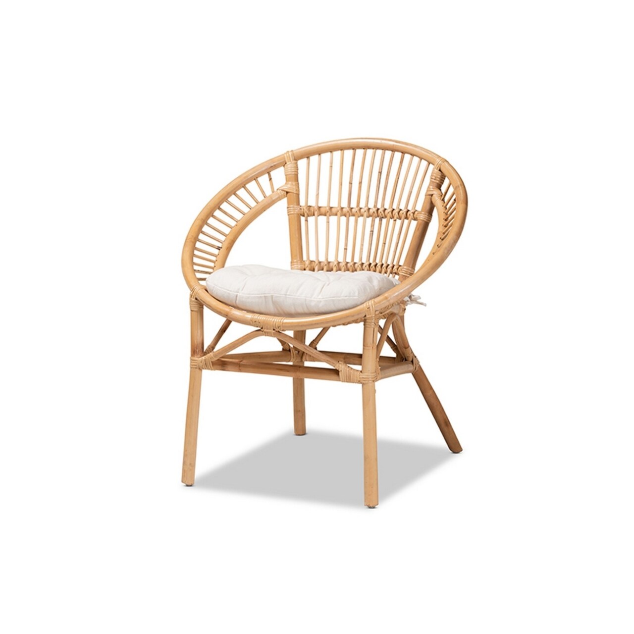 Wholesale Interior Baxton Studio Adrina Modern Bohemian Natural Brown Rattan Dining Chair
